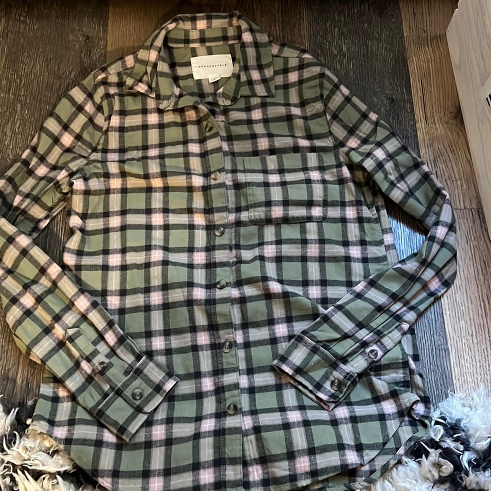 Watermelon Pastel Plaid Button Down